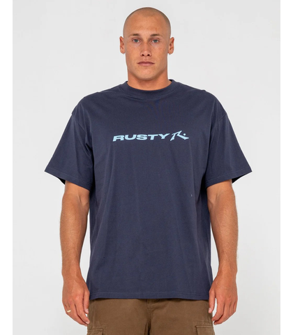 RUSTY MENS VITAL RUSTY S/S TEE - NAVY BLUE