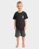 BILLABONG GROMS CRAYON WAVE S/S TEE - WASHED BLACK