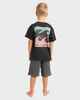 BILLABONG GROMS CRAYON WAVE S/S TEE - WASHED BLACK