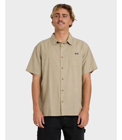 BILLABONG MENS MOGUL S/S DRESS SHIRT - STONE
