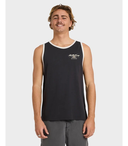 BILLABONG MENS CROSSBOARDS TIPPER SINGLET - WASHED BLACK