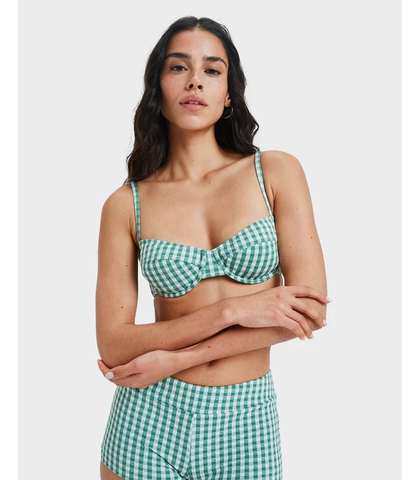 ROXY KIAWE UNDERWIRE BIKINI TOP - GRASS GREEN