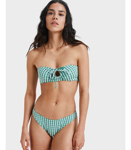 ROXY KIAWE HIGH LEG BIKINI PANT - GRASS GREEN