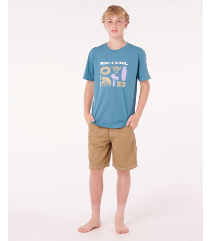 RIPCURL BOYS HYPED TWILL WALKSHORT - DARK KHAKI