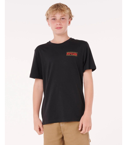 RIPCURL BOYS SHREDDING TEE - BLACK