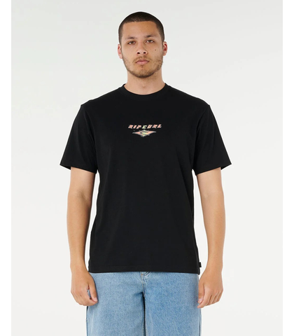 RIPCURL MENS FADED OUT TEE - BLACK