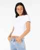 RIPCURL LADIES CLASSIC FITTED TEE - WHITE