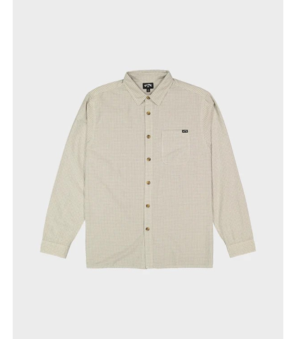 BILLABONG MENS MOGUL L/S CHECK SHIRT - OATMEAL