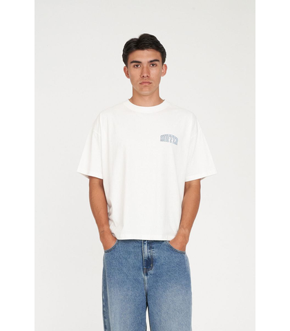 HUFFER MENS BLOCK CROP TEE - CHECK - CHALK