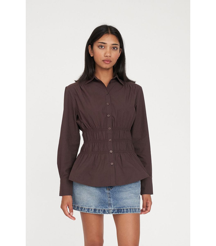 HUFFER LADIES ADA SHIRT - CHESTNUT