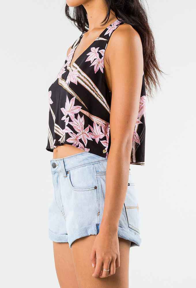 RUSTY LADIES KERALA TOP BLACK WomensTop Sequence Surf Shop