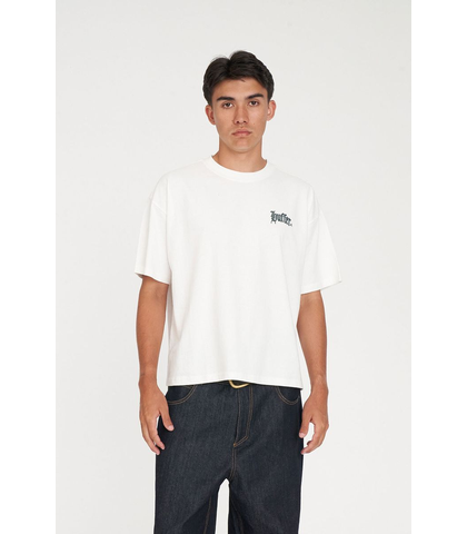 HUFFER MENS BLOCK CROP TEE GOTHIC -  CHALK 