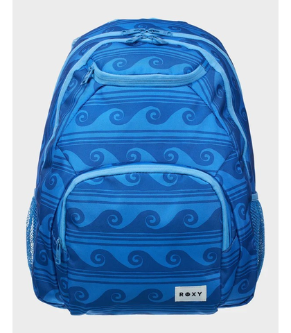 ROXY LADIES SHADOW SWELL PRINTED BACKPACK - SILVER LAKE BLUE