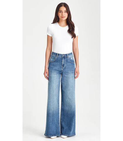 JUNK FOOD JEANS - MARIO SUPER WIDE LEG JEAN - BLUE