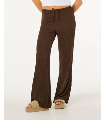 RIPCURL LADIES COASTAL WAFFLE PANT - BROWN