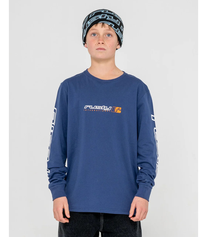 RUSTY BOYS JETSETTER L/S TEE - DARK BLUE