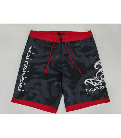 NGARU TOA TRIBAL SURF MAORI BOARDSHORTS - CAMO