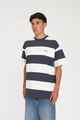 HUFFER MENS BENSON BLOCK TEE - ASPHALT/ CHALK