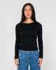 RUSTY LADIES ESSENTIALS L/S FITTED TEE - BLACK