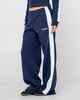 RUSTY LADIES RETRO LINES WIDE LEG TRACKPANT - NAVY BLUE