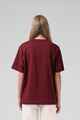 RPM LADIES OVERSIZE FLORAL TEE - RED WINE