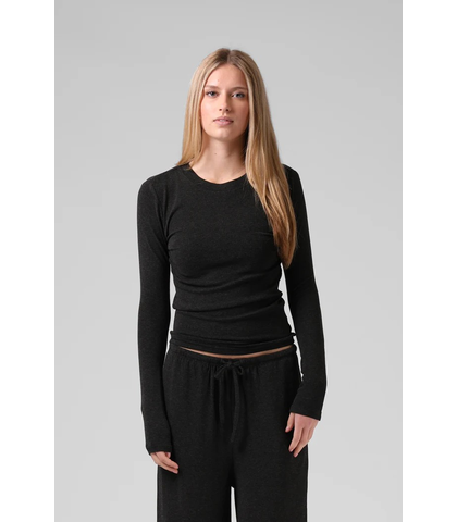 RPM LADIES LUX EVERYDAY L/S TEE - CHARCOAL MARL