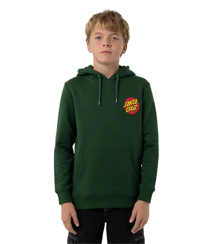 SANTA CRUZ BOYS CLASSIC DOT PUFF PRINT HOODY - DARK GREEN