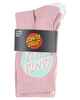 SANTA CRUZ GIRLS OTHE DOT CREW SOCK 4 PACK - PINK/WHITE
