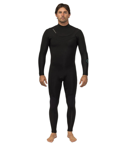 VISSLA MENS 4/3 NEW SEAS U ZIP STEAMER - BLACK