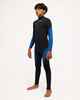 QUIKSILVER BOYS 4/3 MERCURY CHESTZIP STEAMER - TRUE BLACK
