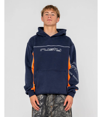 RUSTY MENS TITAN HOODY - NAVY