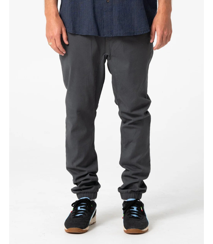 RUSTY MENS HOOK OUT ELASTIC WAIST PANT - BLACK