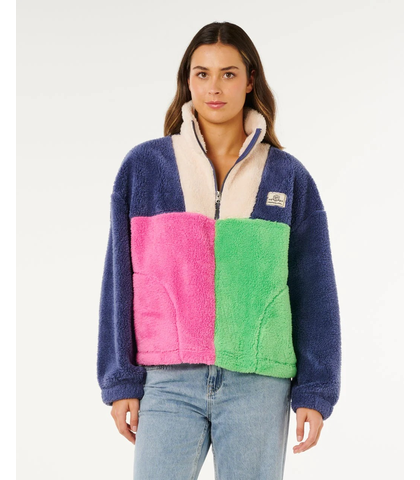 RIPCURL LADIES BLOCK PARTY POLAR FLEECE - NAVY