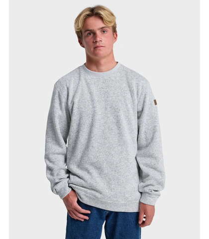 QUIKSILVER MENS KELLER CREW - LT HEATHER GREY