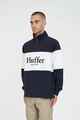 HUFFER MENS CLASSIC 1/4 ZIP BLOCK JERSEY - NAVY