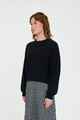 HUFFER LADIES MERINO BELLA CROP KNIT - BLACK