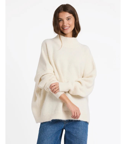 ROXY LADIES IN THE CLOUDS KNIT SWEATER - BONE