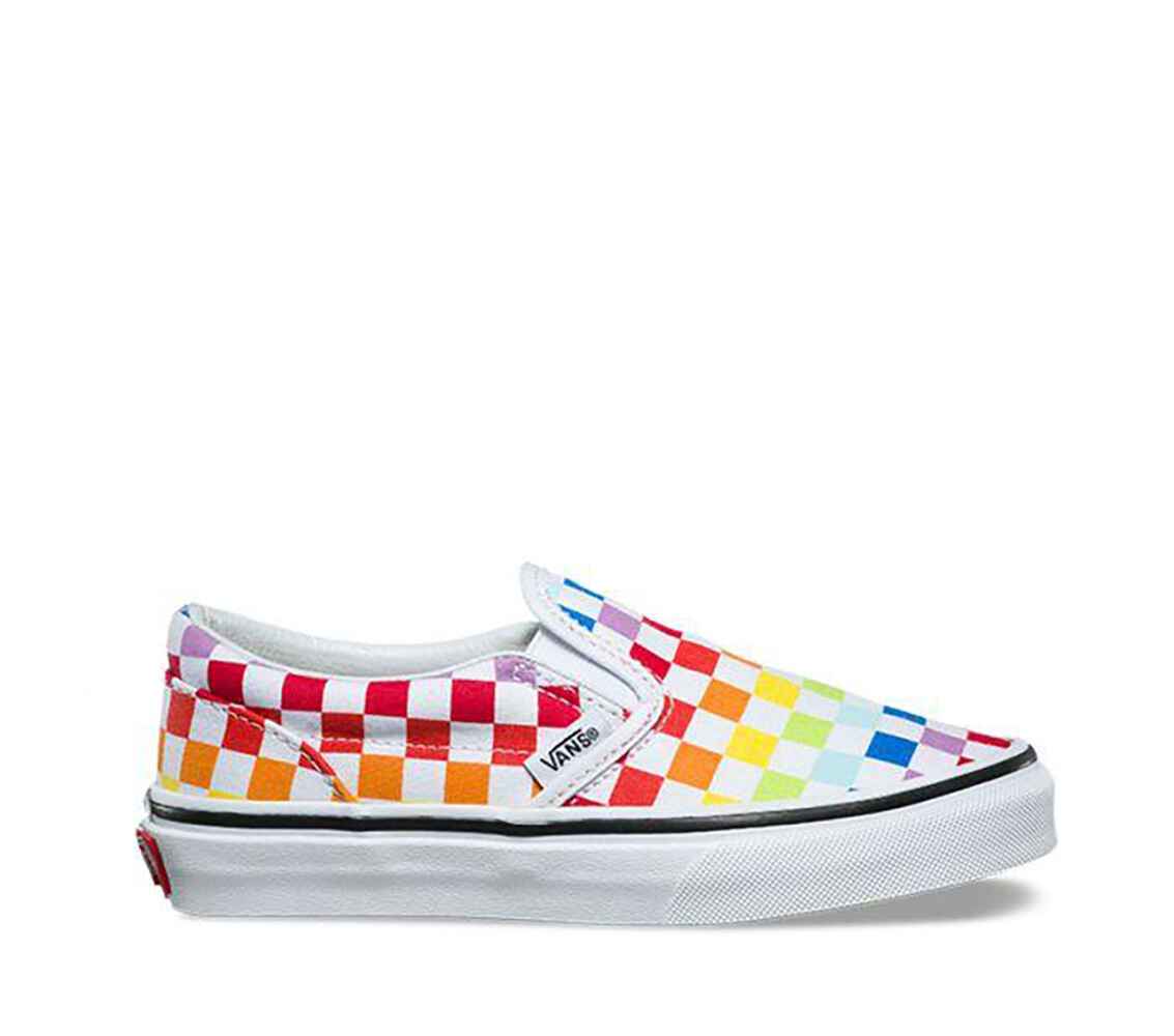 rainbow slip on vans kids