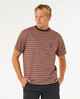 RIPCURL MENS SEARCH STRIPE TEE - COFFEE
