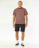 RIPCURL MENS SEARCH STRIPE TEE - COFFEE