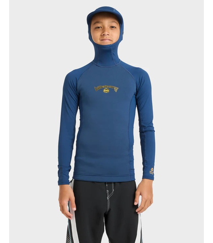 BILLABONG YOUTH ABSOLUTE NATURAL L/S POLY HOODED SHIRTSHIRT - DENIM