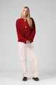 RPM LADIES CHUNKY CARDIGAN - RED PLUM
