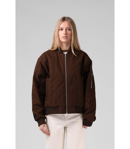RPM LADIES QUILTED BOMBER JACKET - CHOCOLATE