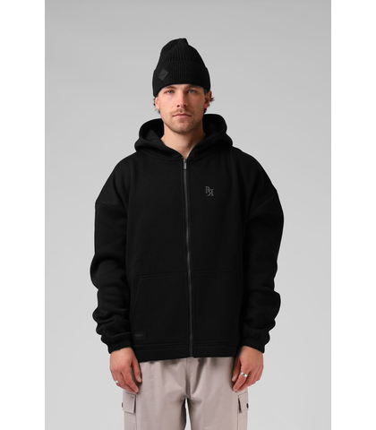 RPM MENS LAXED ZIP THRU HOOD - BLACK
