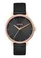NIXON KENSINGTON LEATHER WATCH - ROSE GOLD / BLACK