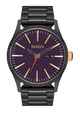 NIXON SENTRY SS WATCH - GUNMETAL / BLACKBERRY / GOLD