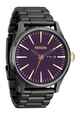 NIXON SENTRY SS WATCH - GUNMETAL / BLACKBERRY / GOLD