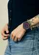NIXON SENTRY SS WATCH - GUNMETAL / BLACKBERRY / GOLD