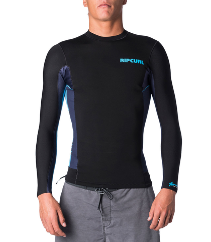 RIPCURL MENS AGGROLITE 1.5MM L/S SURF JACKET - BLUE