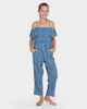 BILLABONG GIRLS INDIGO STRIPE JUMPSUIT - INDIGO